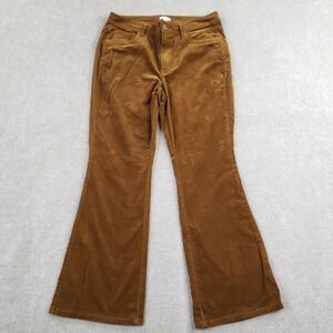 J. Jill Pants Womens Size 14 Brown Corduroy Flared Stretch Flat Front Pockets